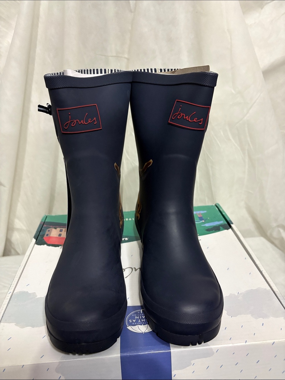 Joules Navy Rain Boots size US 6 NWT